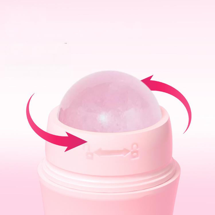 Natural Rose Quartz & Lava Stone Facial Roller – Oil Control & Skin Calming