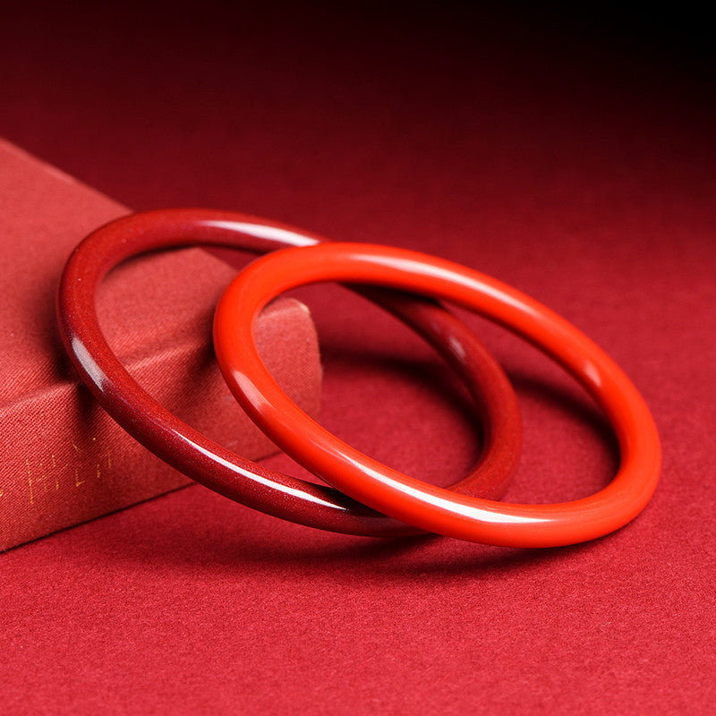 Premium 97 Cinnabar Thin Bangle – Elegant Solo or Stack Wear Bracelet