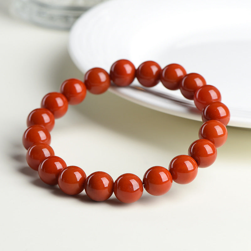 Natural Persimmon Red Agate Bracelet – Premium Quality Gemstone Beads