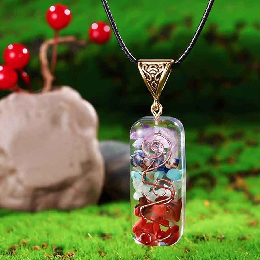 spiritual protection necklace orgonite chakra pendant