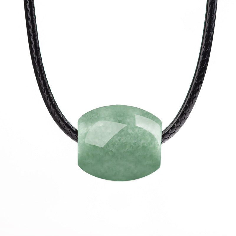 Close-up of Certified Jadeite Jade Bead Pendant