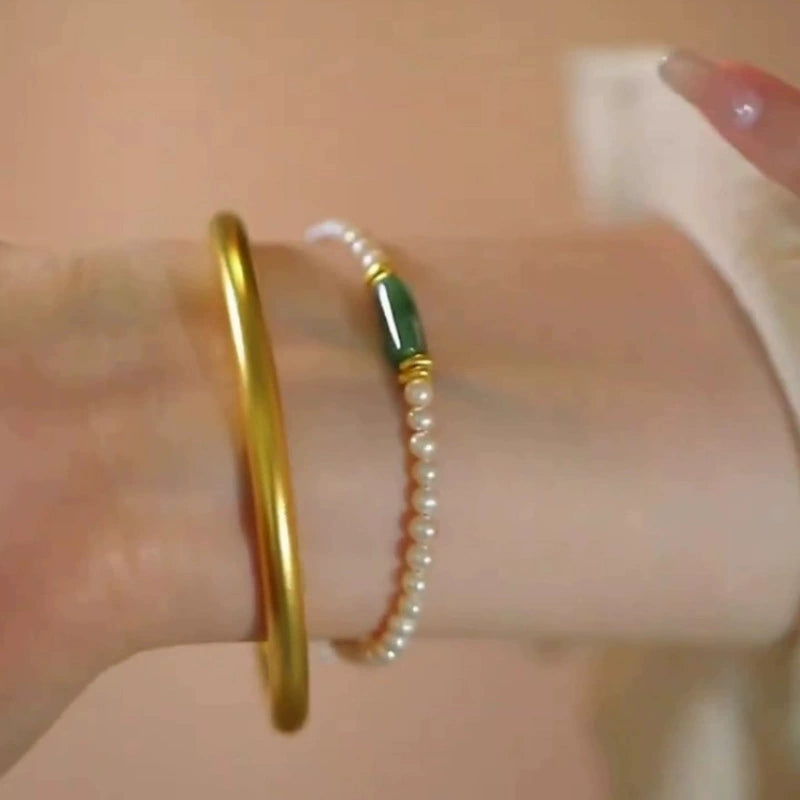 Handmade Jade and Pearl Bracelet for Women – Elegant Jewelry