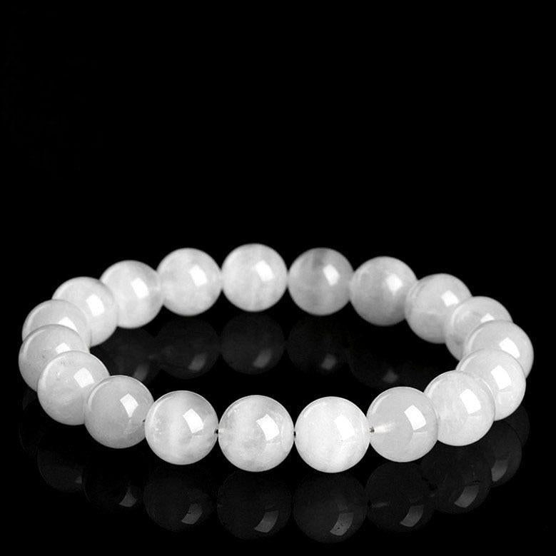 Crystal Snowfall Bracelet – Natural White Phantom Quartz Beads