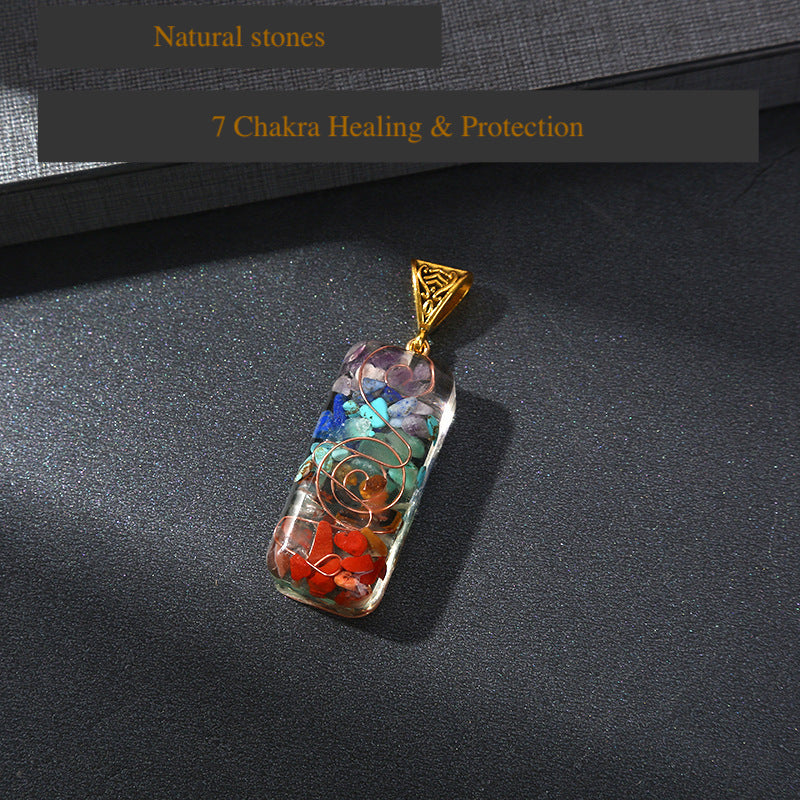 healing crystal orgonite pendant necklace gift