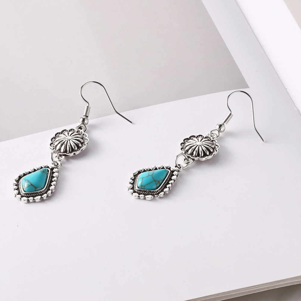 Vintage Boho Turquoise Earrings – Handmade Jewelry for Women