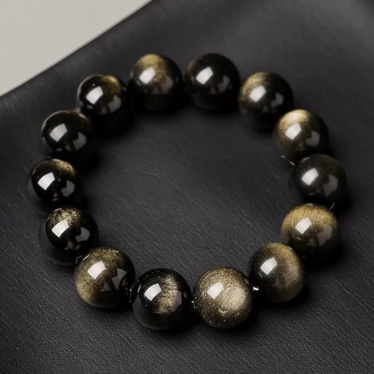 Natural 7A Grade Double Eye Silver Black Obsidian Bracelet – Rare Protection Crystal Jewelry