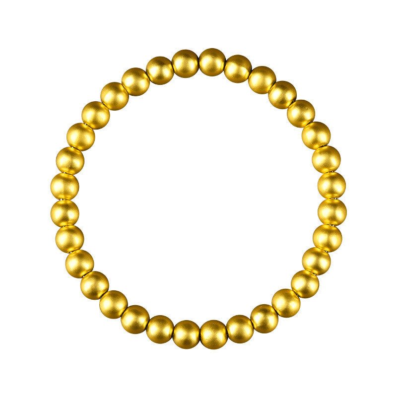 Golden Copper Beads Bracelet – Premium Matte Finish for Energy & Wellness