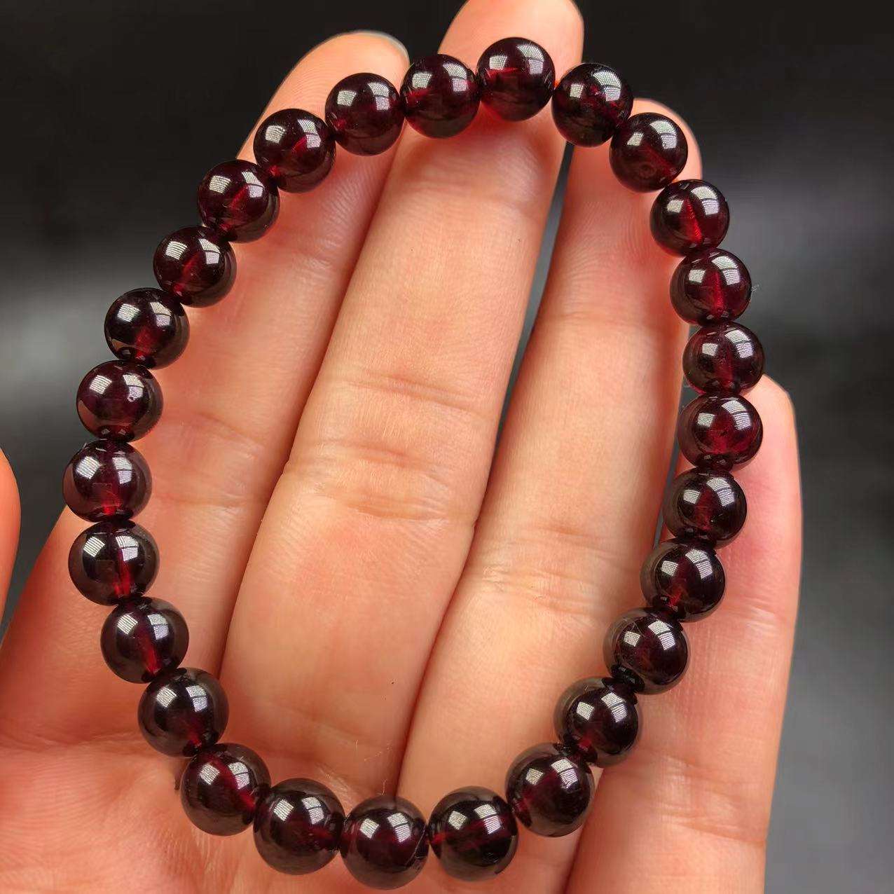 Genuine Red Garnet Stretch Bracelet January Birthstone