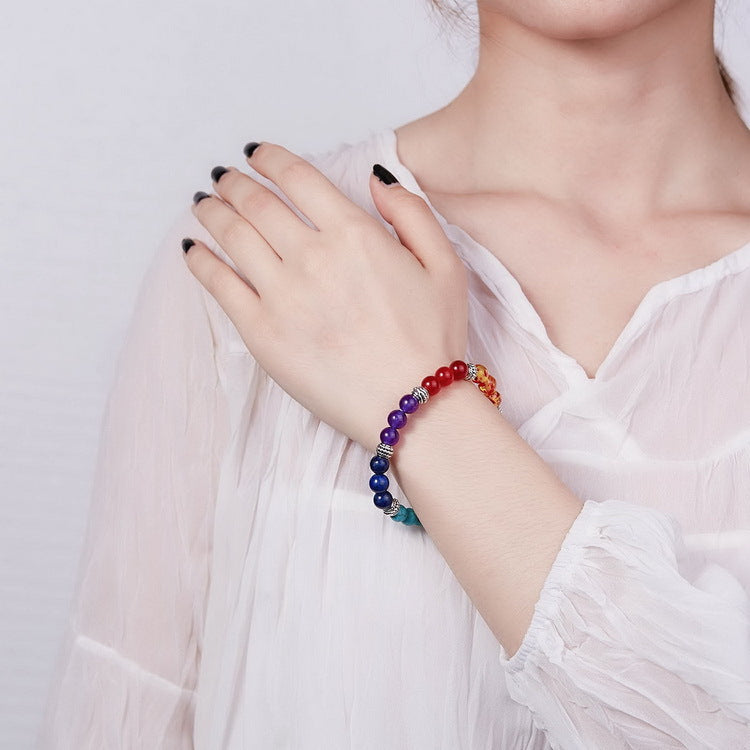 Colorful chakra gemstone bracelet for harmony and mindfulness