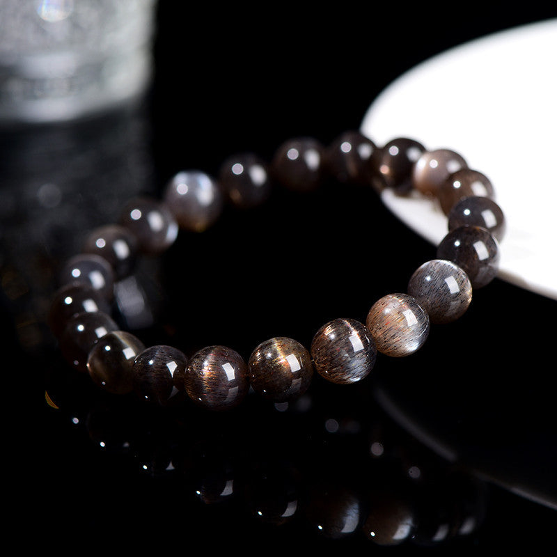 5A Black Gold Sunstone Bracelet full view