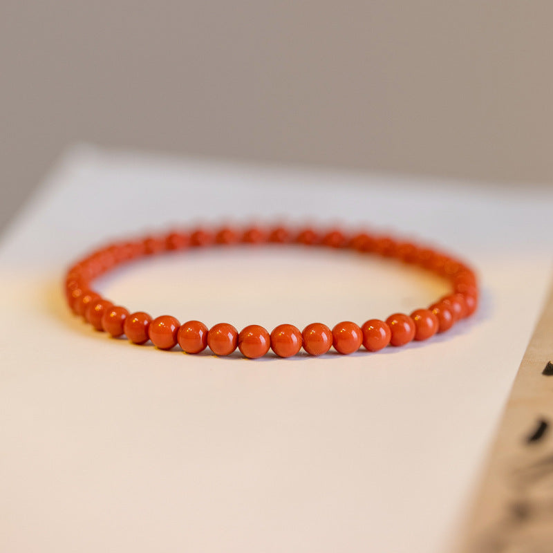 natural red agate bracelet healing crystal gemstone 4mm stackable