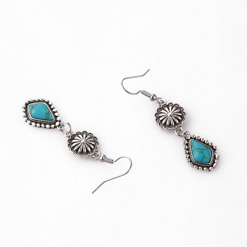 Vintage Boho Turquoise Earrings – Handmade Jewelry for Women