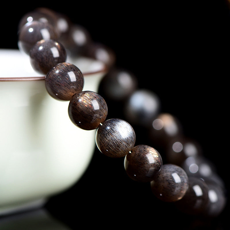 5A Black Gold Sunstone Bracelet full view