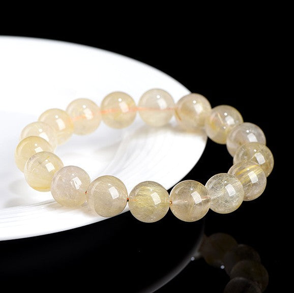 Natural Golden Rutilated Quartz Bracelet – Radiant Crystal for Clarity & Success