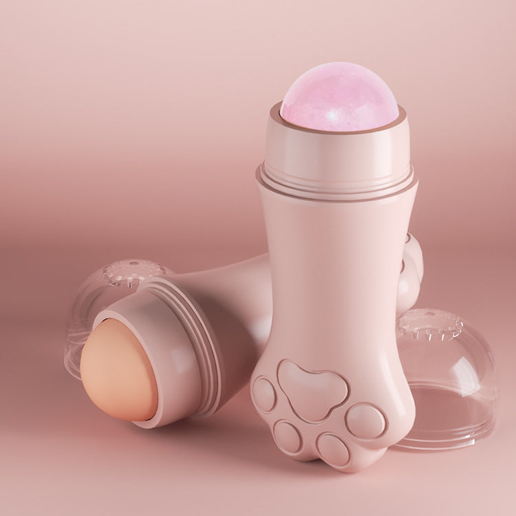 Natural Rose Quartz & Lava Stone Facial Roller – Oil Control & Skin Calming