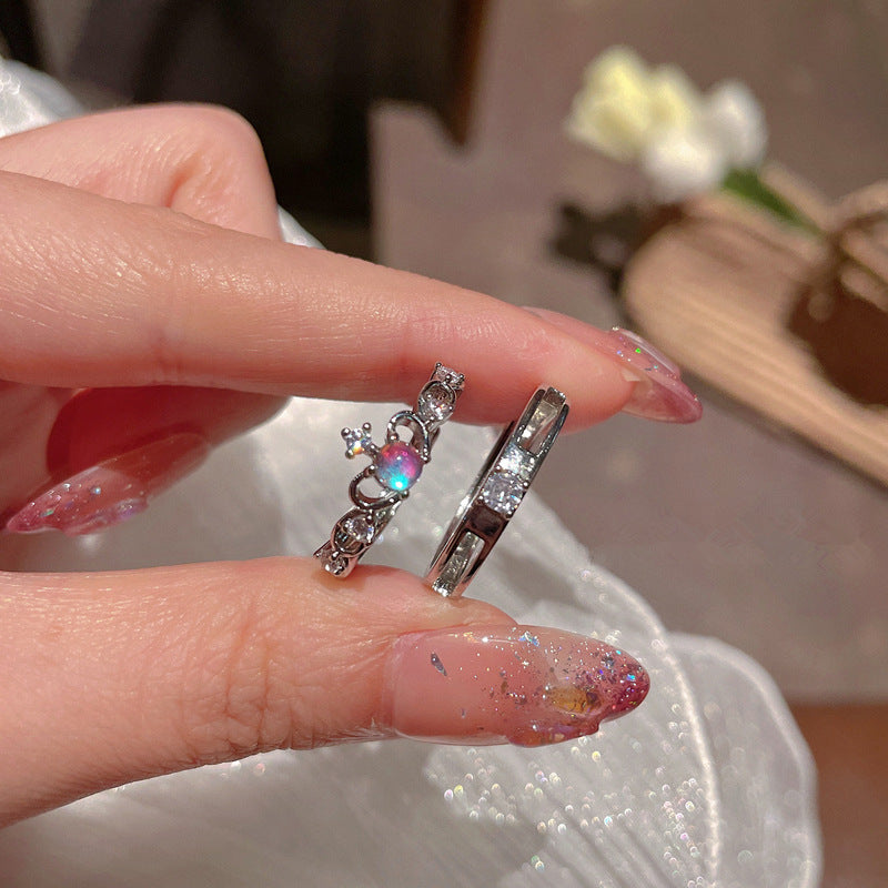Natural Moonstone gemstone ring for couples
