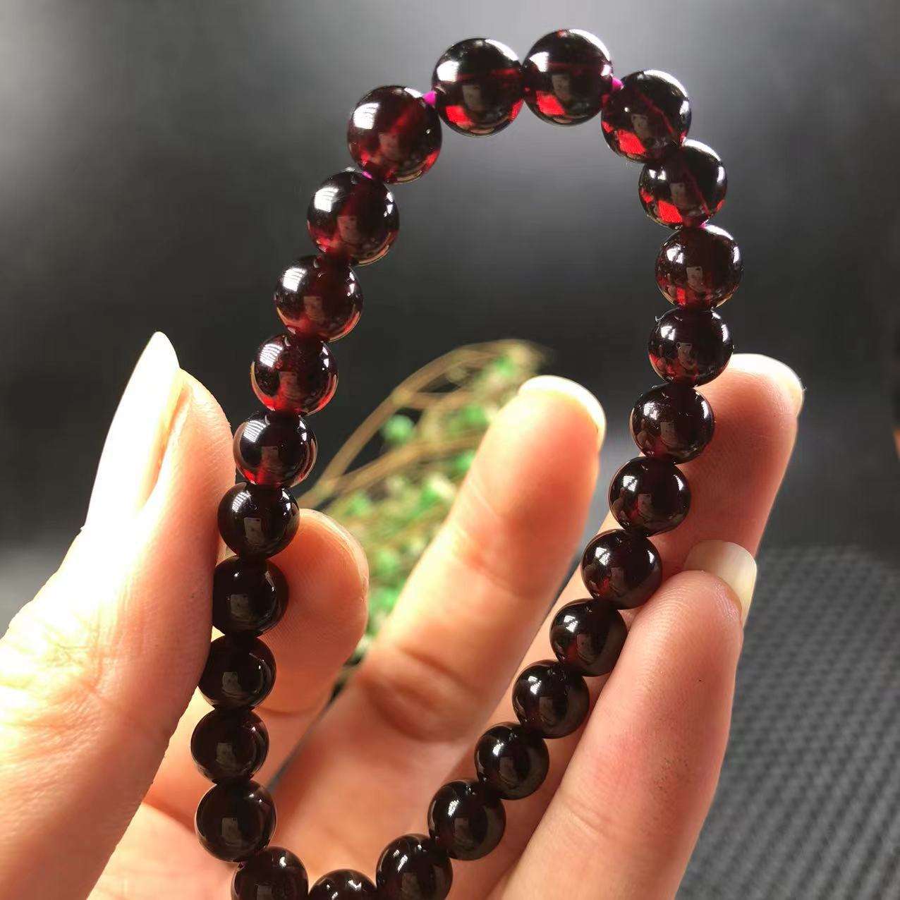 Natural Red Garnet Bracelet 5A Premium Beads