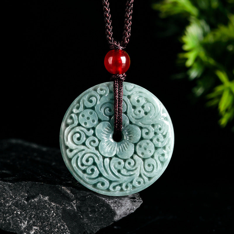 Exquisitely sale Carved Jade Necklace