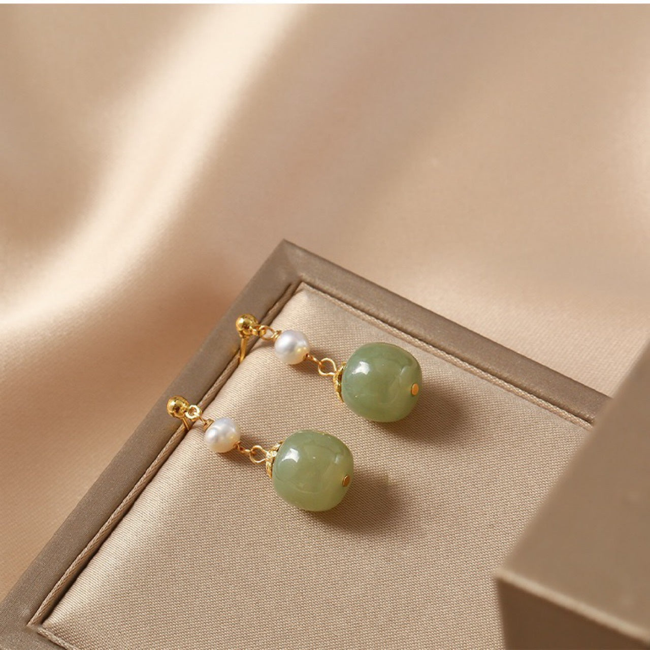elegant nephrite jade drop earrings gift