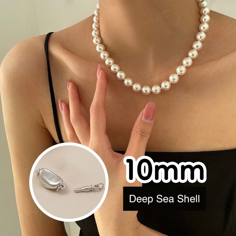Elegant 10mm Shell Pearl Beads Necklace – Classic White Statement Jewelry for Women