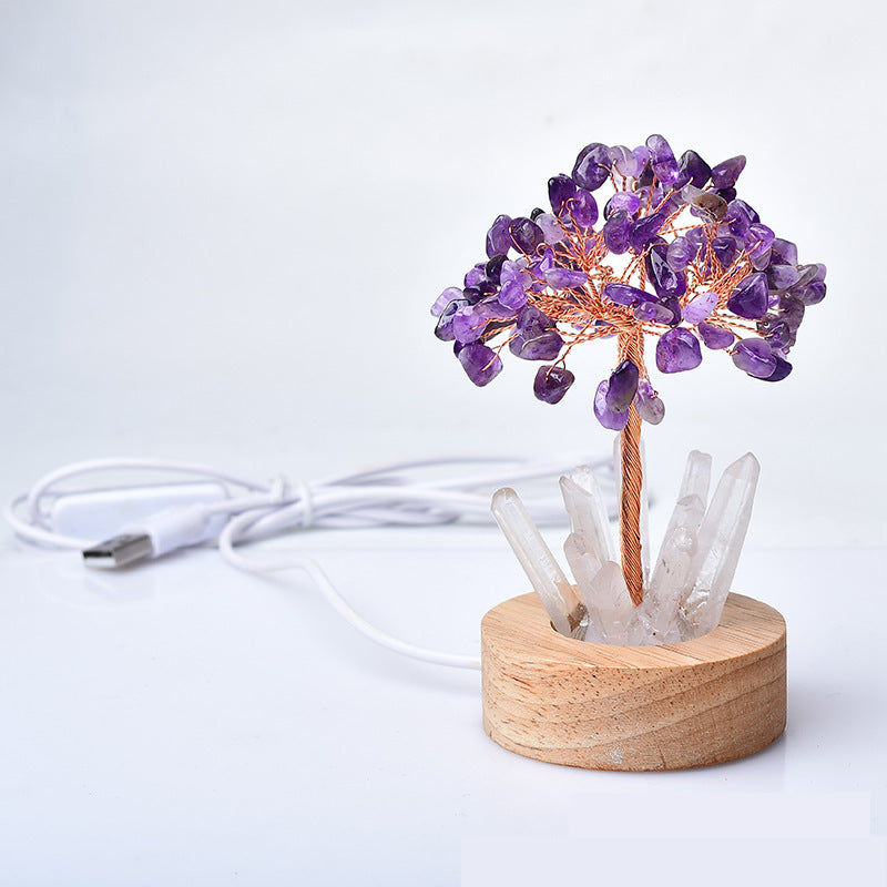 feng shui amethyst crystal lamp for meditation and relaxation