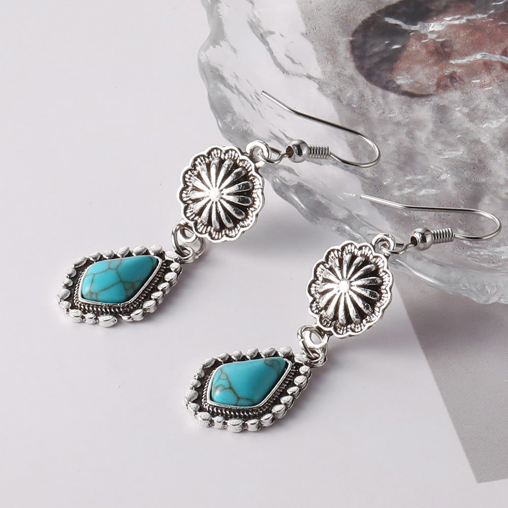 Vintage Boho Turquoise Earrings – Handmade Jewelry for Women