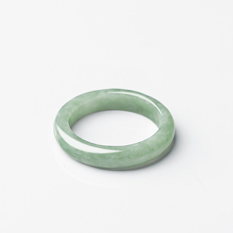 Handcrafted Jade Ring Thin Band for Stackable Style