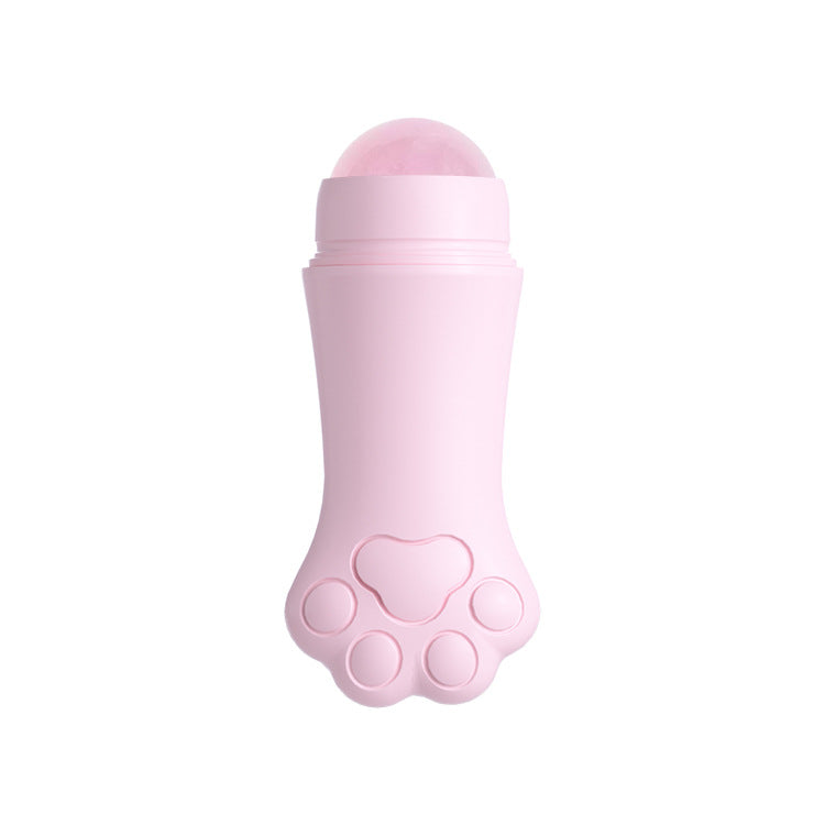 Natural Rose Quartz & Lava Stone Facial Roller – Oil Control & Skin Calming