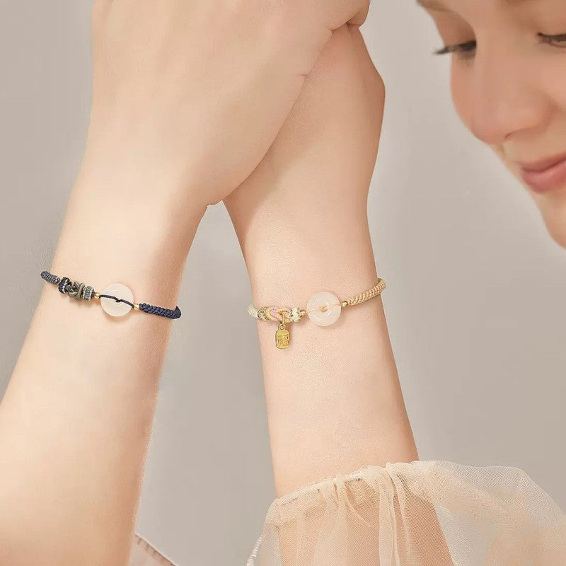 Matching Couple Bracelets – White Agate Harmony Jewelry