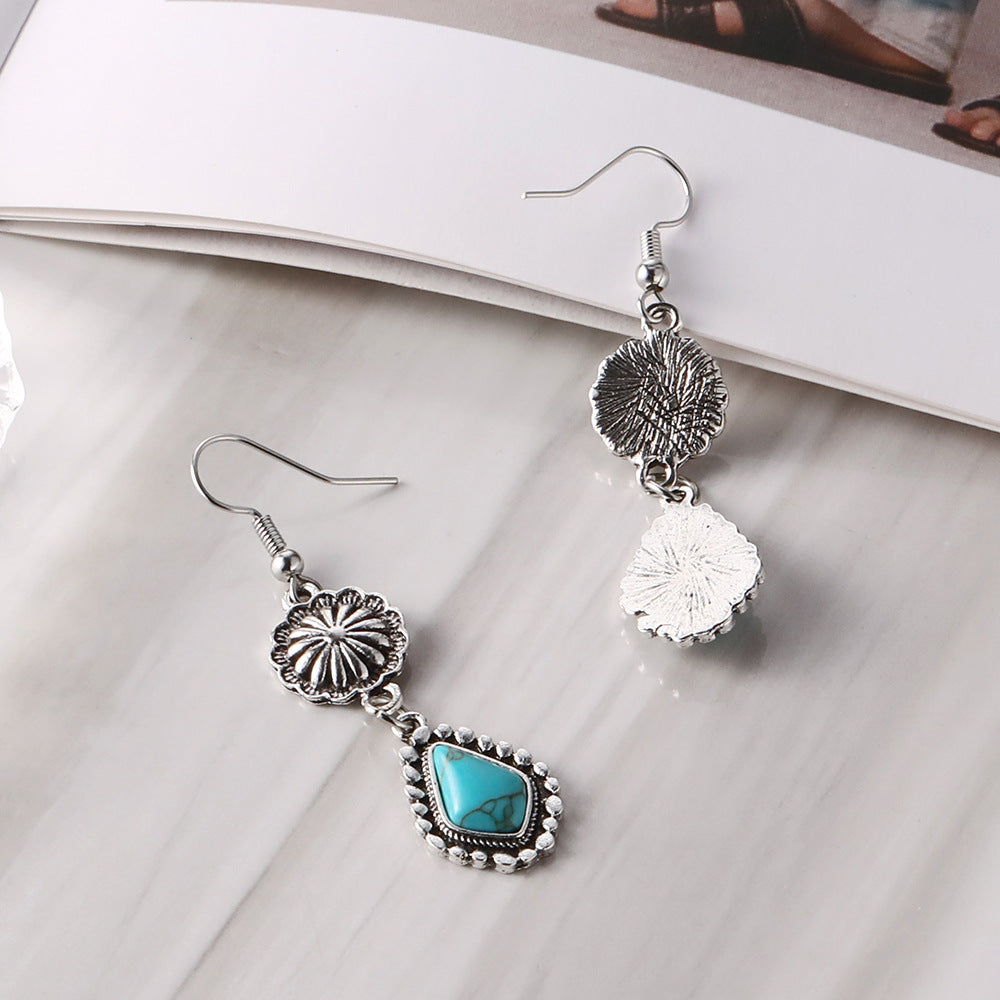 Vintage Boho Turquoise Earrings – Handmade Jewelry for Women