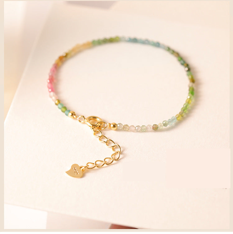 grounding gemstone bracelet natural tourmaline premium 14k gold