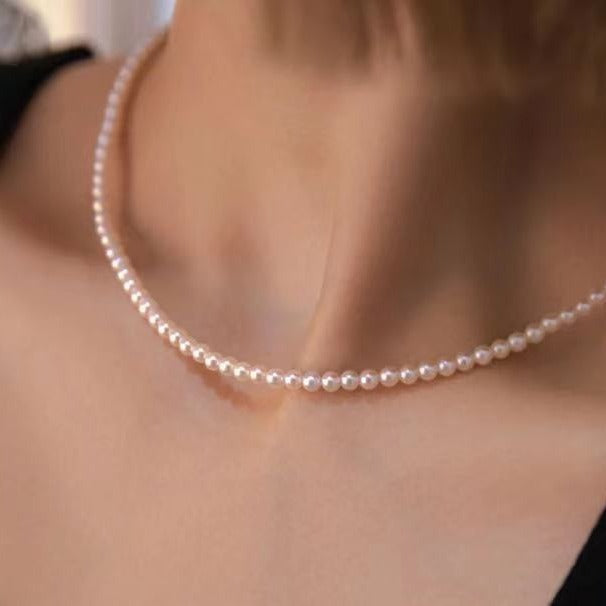 Handcrafted 14K gold plated pearl bead necklace