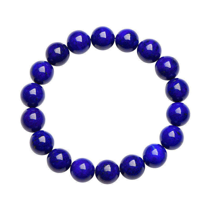 natural 5A grade lapis lazuli bead bracelet premium blue gemstone