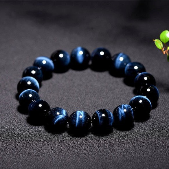 COLLECTION GRADE Natural Lightning Blue Tiger's Eye Bracelet - Power, Protection, and Clarity