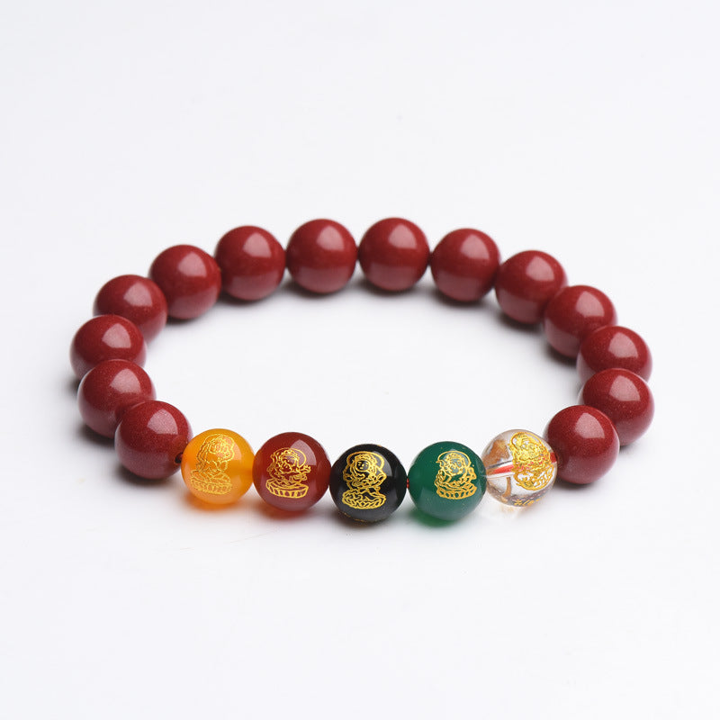 handcrafted red cinnabar bracelet natural gemstone feng shui talisman