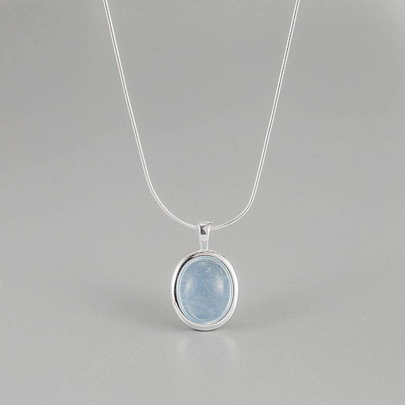 Handmade Silver Necklace with Aquamarine – perfect March birthstone gift