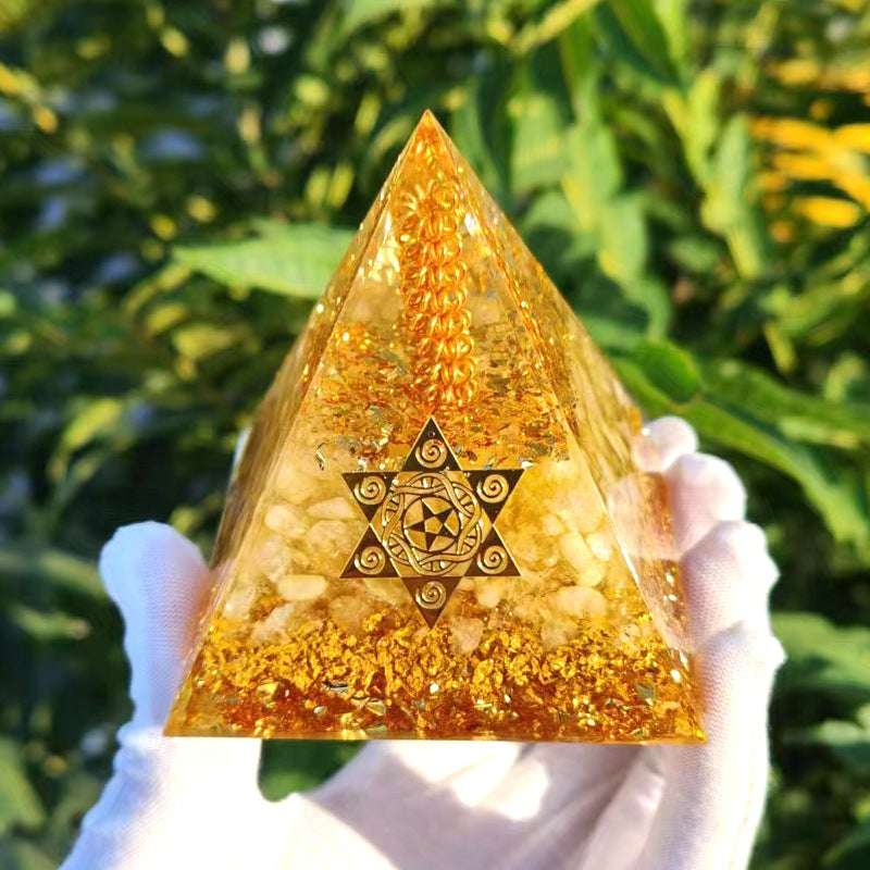 Citrine orgone pyramid for prosperity abundance and positivity