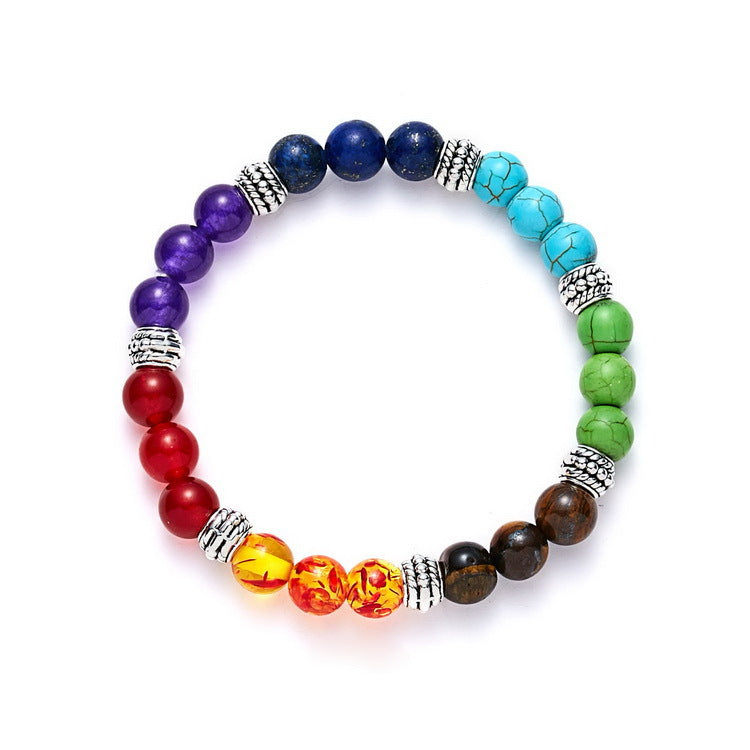 7 Chakra Energy Balance Bracelet with natural gemstones