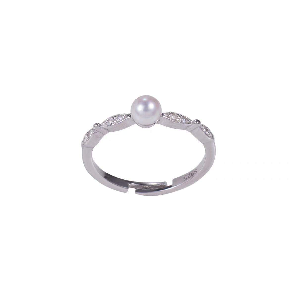 925 sterling silver freshwater pearl ring with 5mm pearl