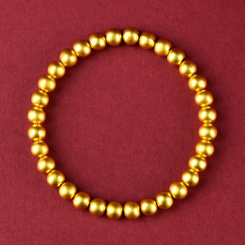 Golden Copper Beads Bracelet – Premium Matte Finish for Energy & Wellness