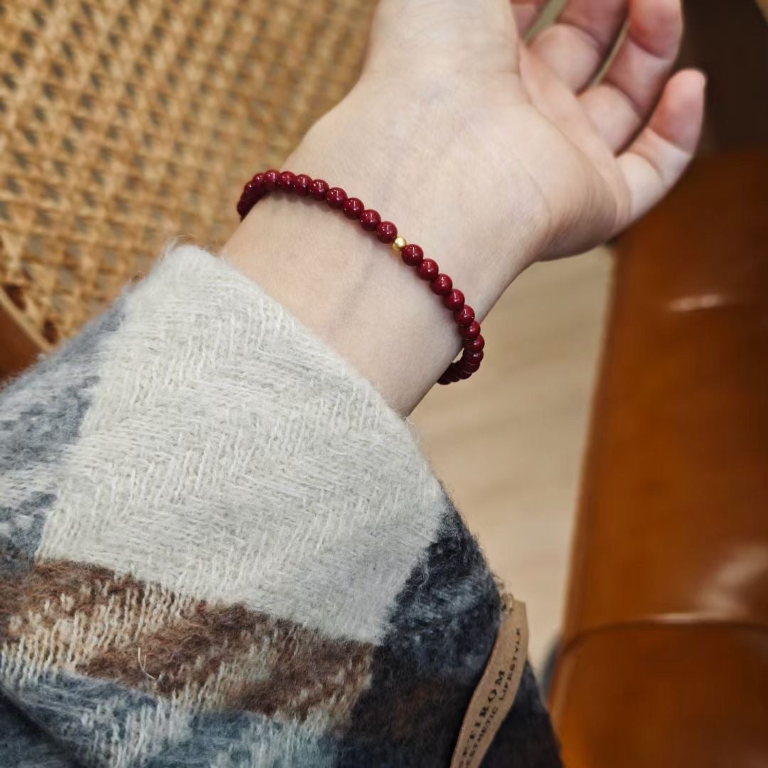handmade cinnabar jade bracelet for harmony and protection