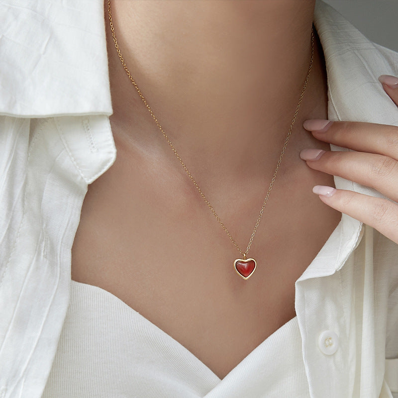 Natural Carnelian Heart Necklace – Handmade Healing Crystal Jewelry