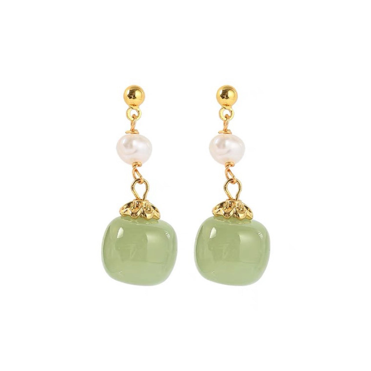 jade pearl jewelry elegant silver earrings