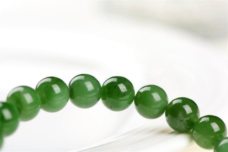 Real Jade Jewelry Handmade Hetian Jade Beads Bracelet