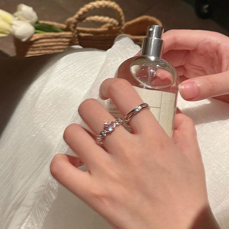 Natural Moonstone gemstone ring for couples