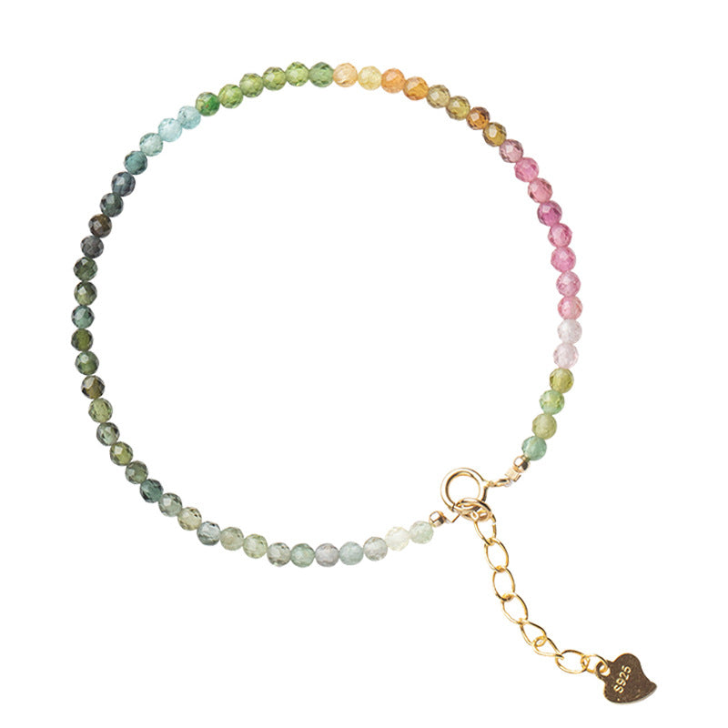 14k gold tourmaline bracelet natural gemstone healing crystal jewelry