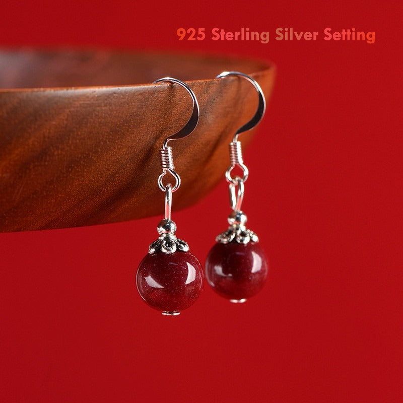Elegant red cinnabar earrings for special occasions