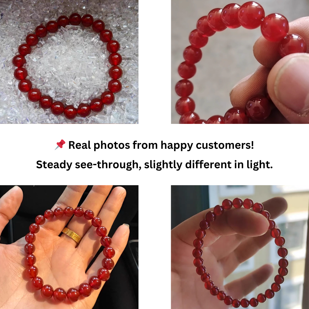 Polished Carnelian Gemstone Bracelet for Motivation & Mood
