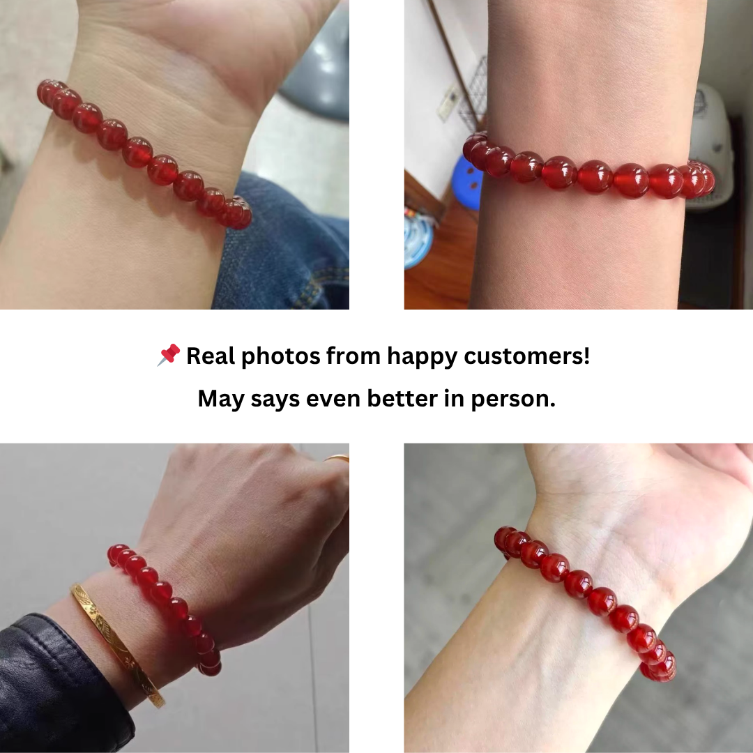 Energy Crystal Bracelet 8mm Carnelian Unisex Jewelry