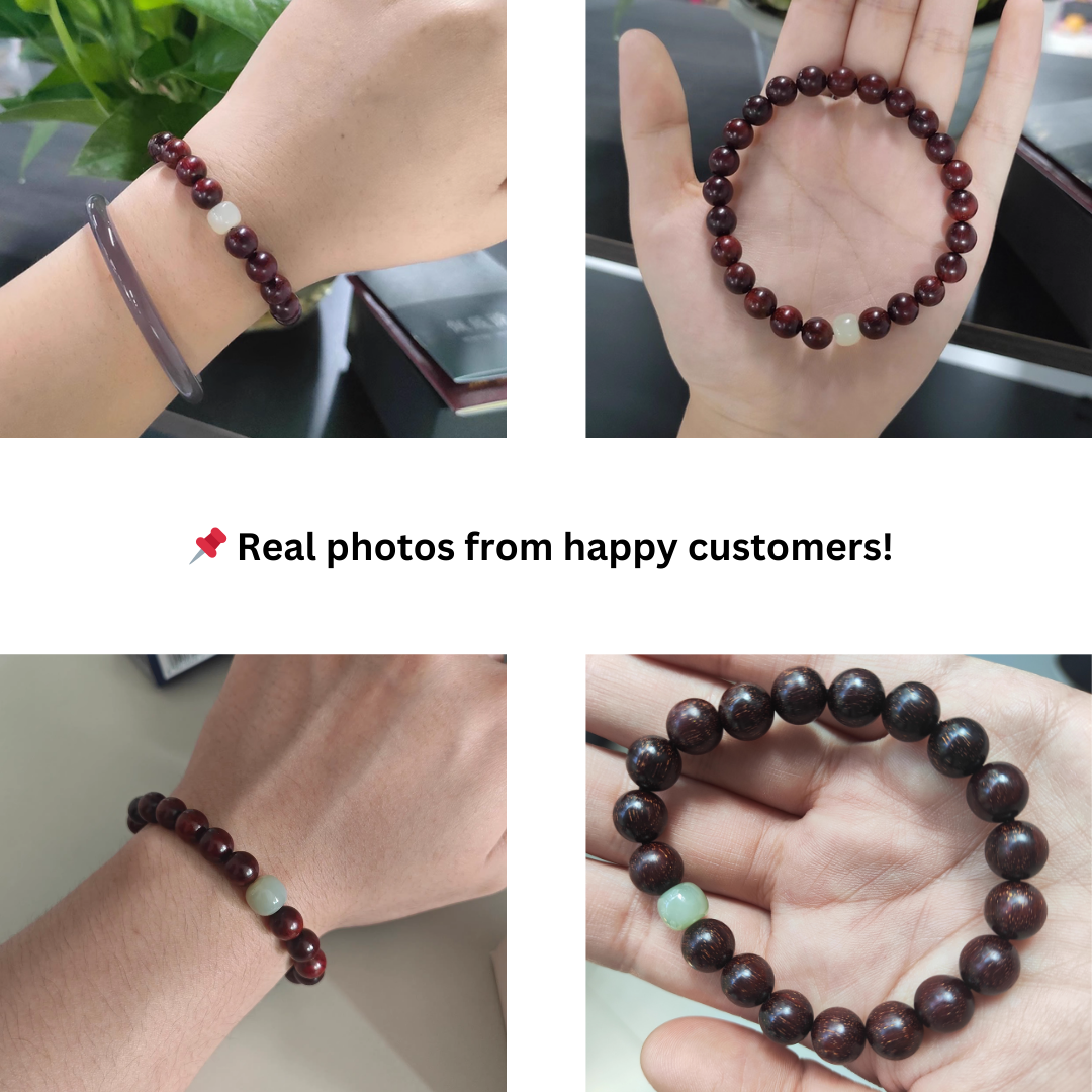 Natural Hetian Jade & Sandalwood Bracelet – Serenity & Balance